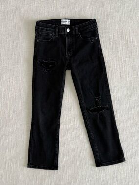 Black Distressed Boys Jeans